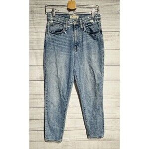 Madewell The Mom Jean Basley Wash Mild Distressed Size 25 Hi Rise